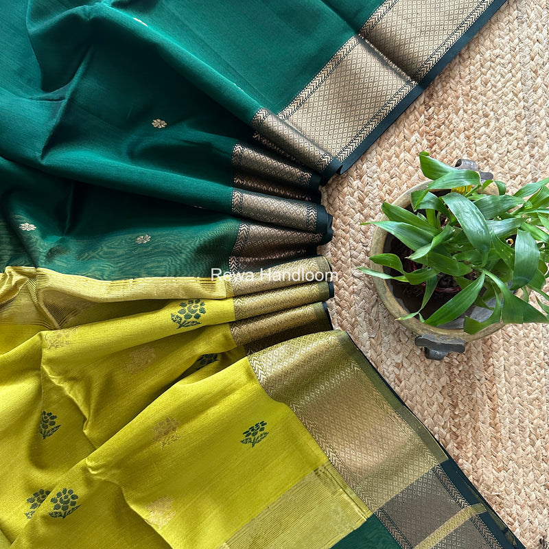Maheshwari Green Lotus Butta Saree LBS0115