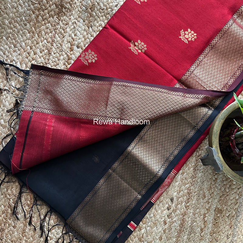 Maheshwari Black Lotus Butta Saree LBS0114