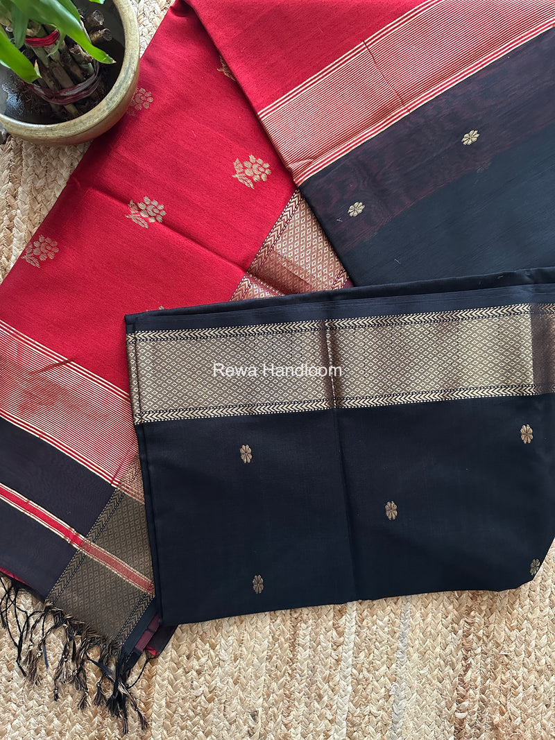 Maheshwari Black Lotus Butta Saree LBS0114