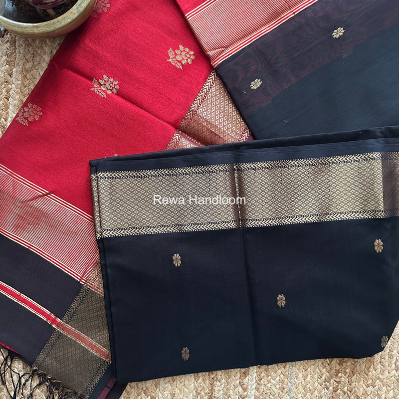 Maheshwari Black Lotus Butta Saree LBS0114