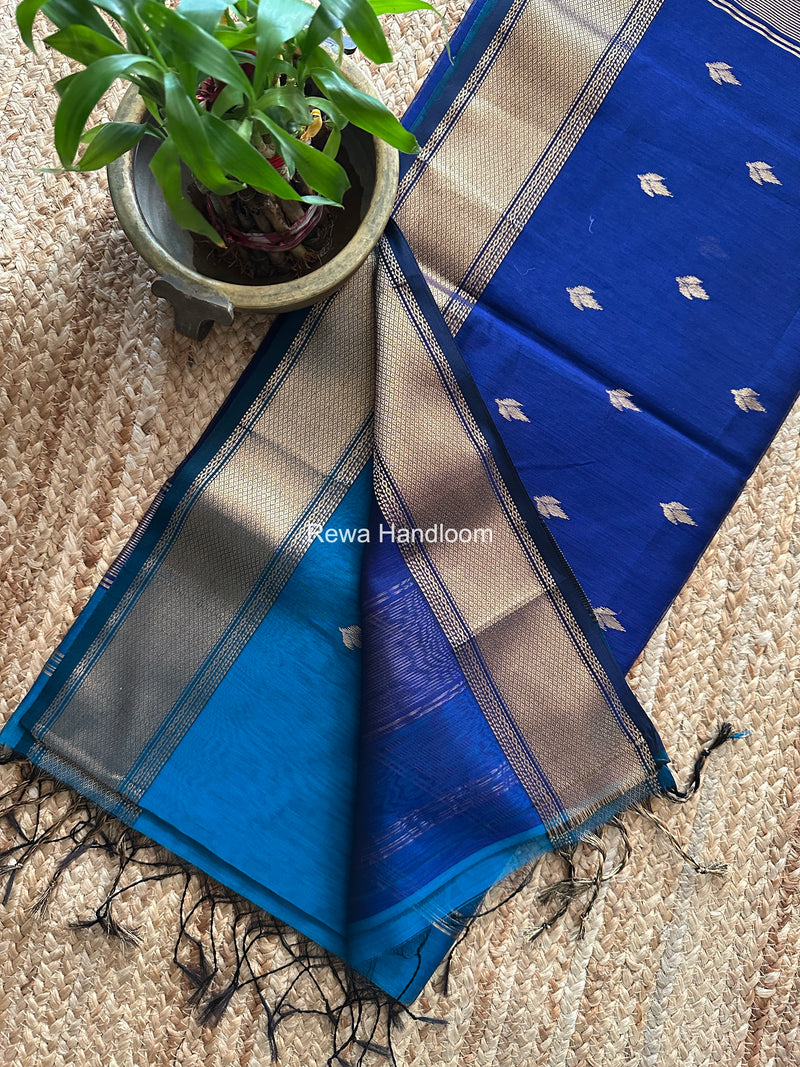 Maheshwari Morpankhi Flower Butti Saree PTB0171