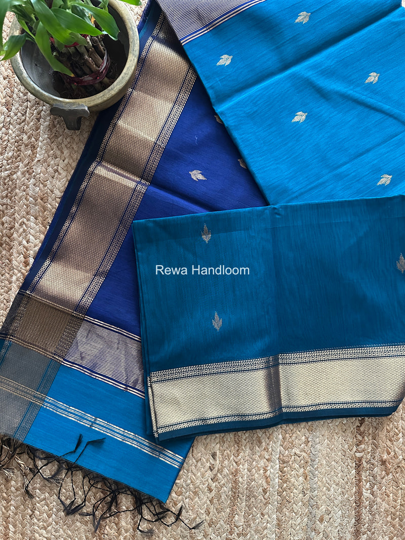 Maheshwari Morpankhi Flower Butti Saree PTB0171