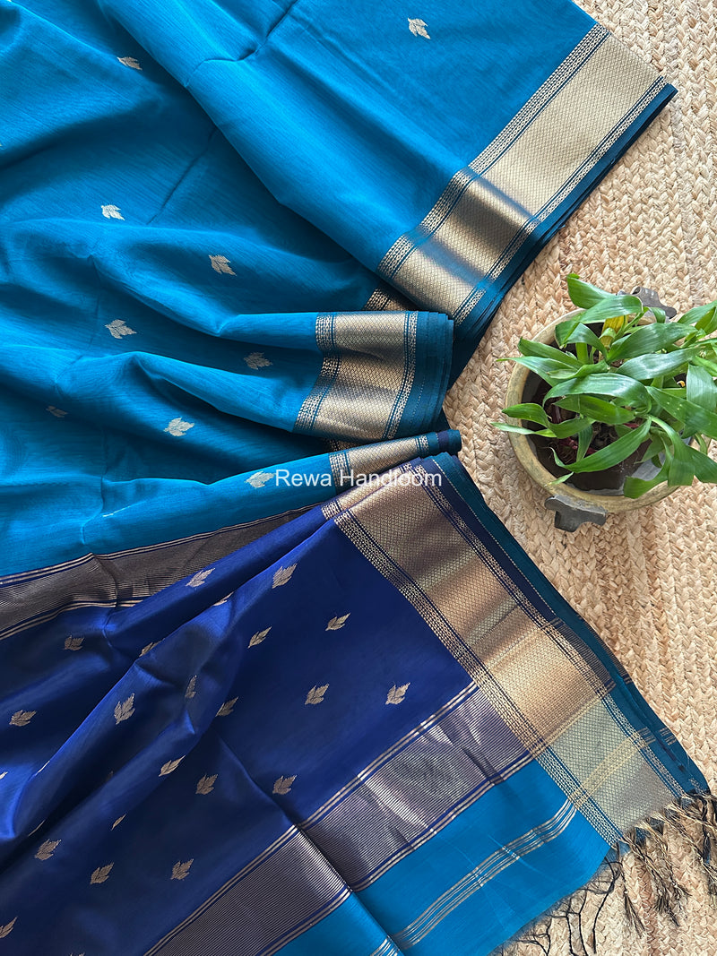 Maheshwari Morpankhi Flower Butti Saree PTB0171