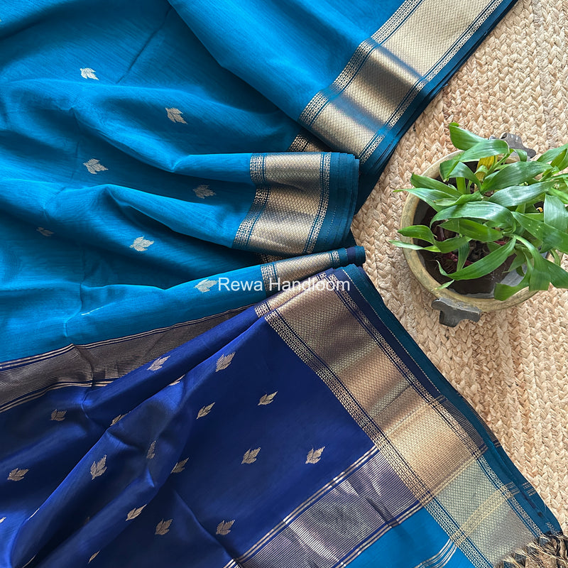 Maheshwari Morpankhi Flower Butti Saree PTB0171
