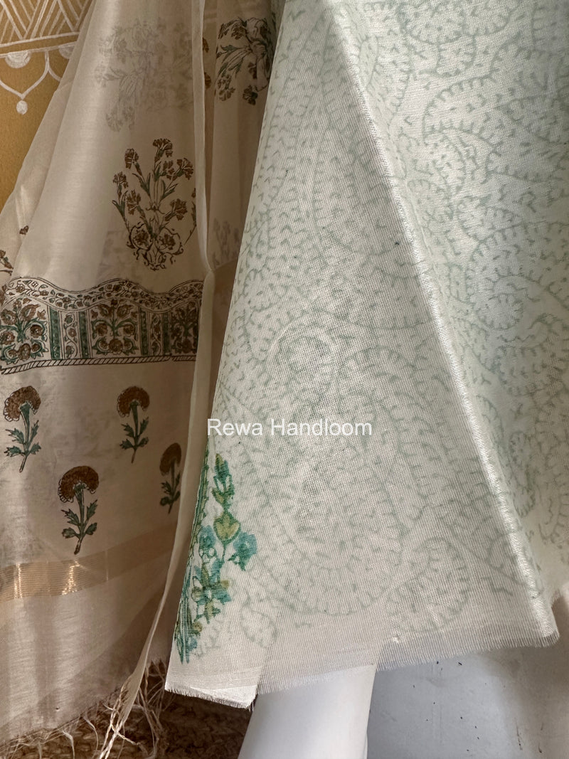 Handblock Print Top-Dupatta