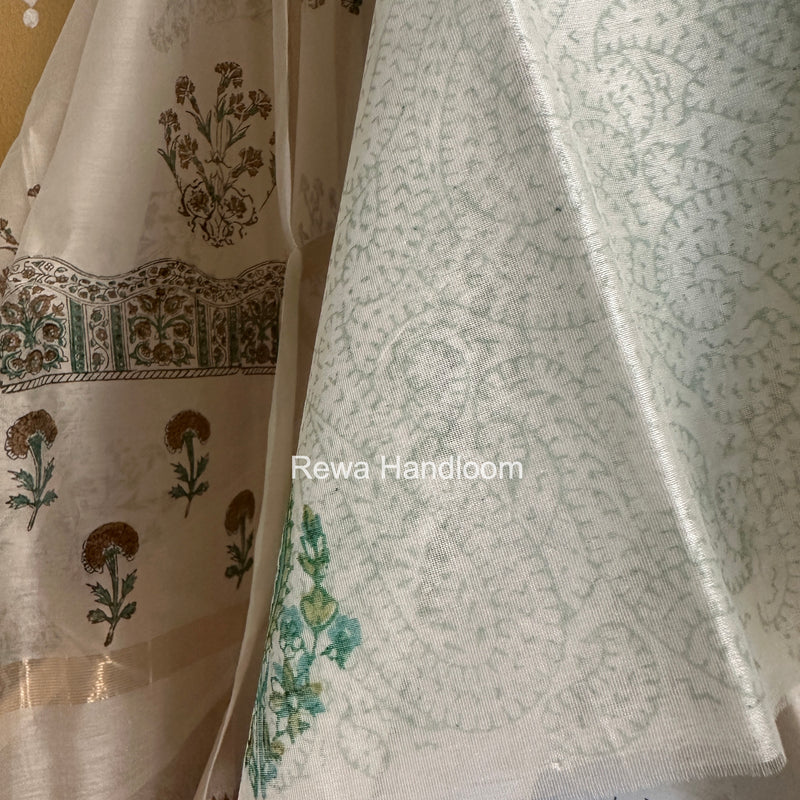 Handblock Print Top-Dupatta