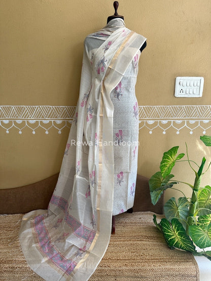 Maheshwari Handblock Print Top-Dupatta