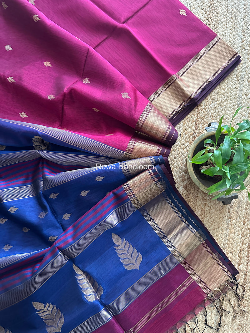 Maheshwari Magenta Butta Pallu Saree BTPS090