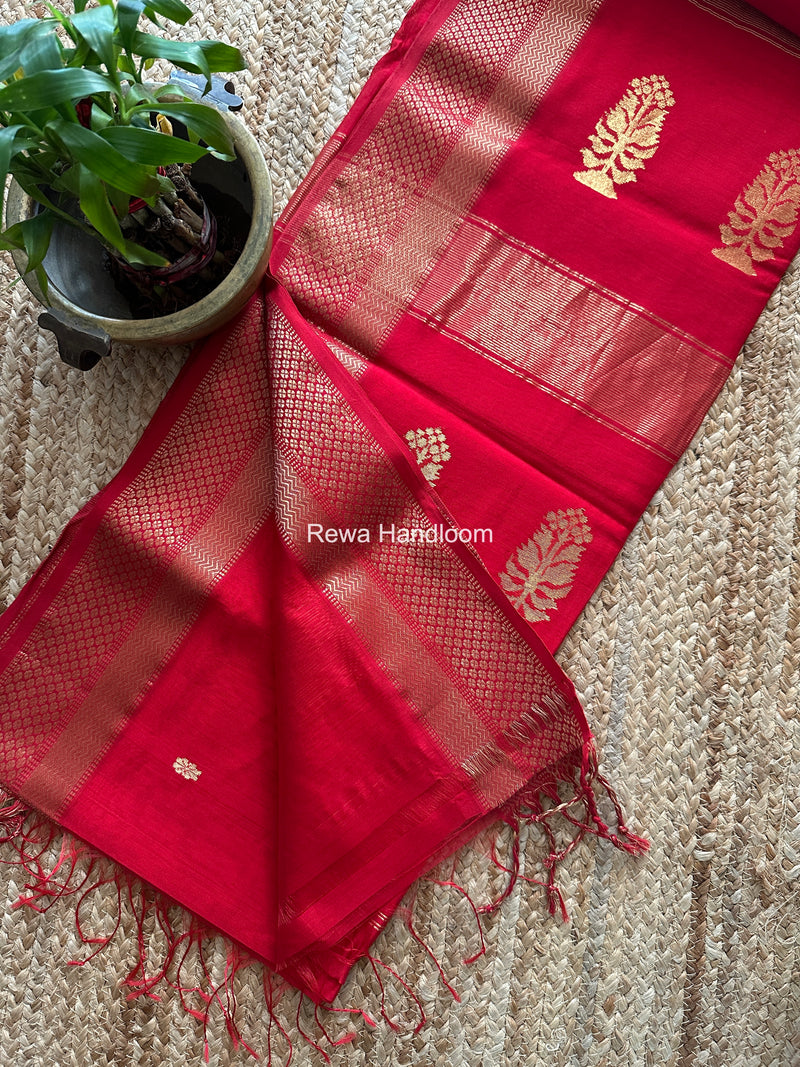Maheshwari Red Butta Pallu Saree BBSS04