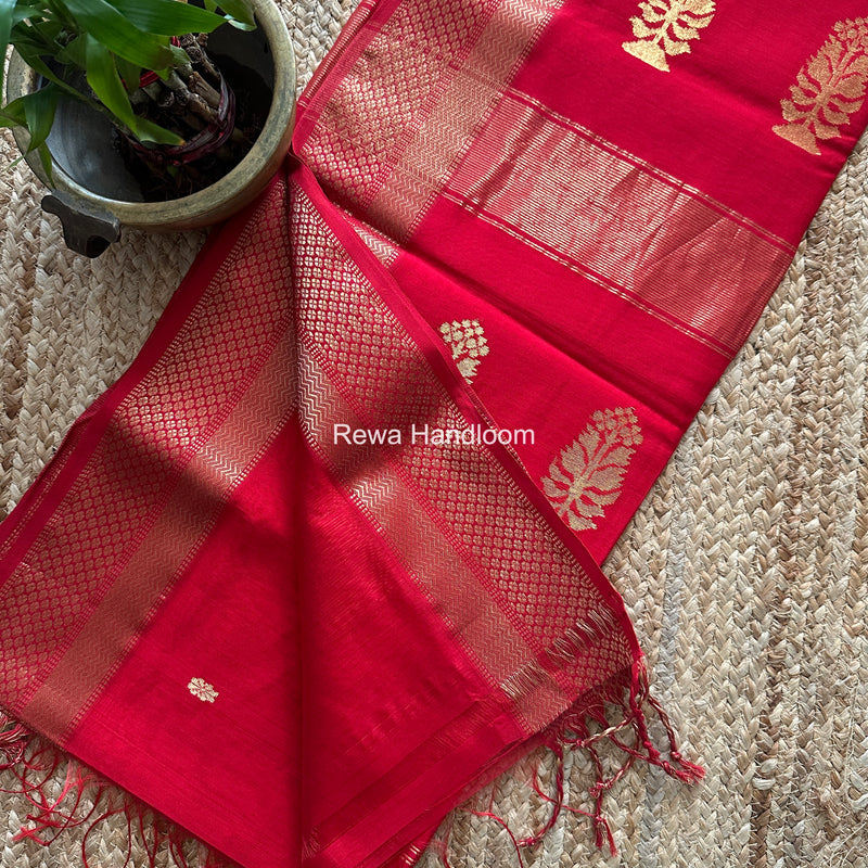 Maheshwari Red Butta Pallu Saree BBSS04