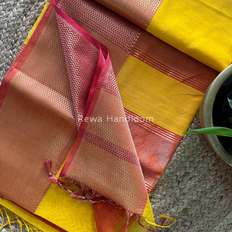 Maheshwari Yellow Zari Skirt Saree ZS033