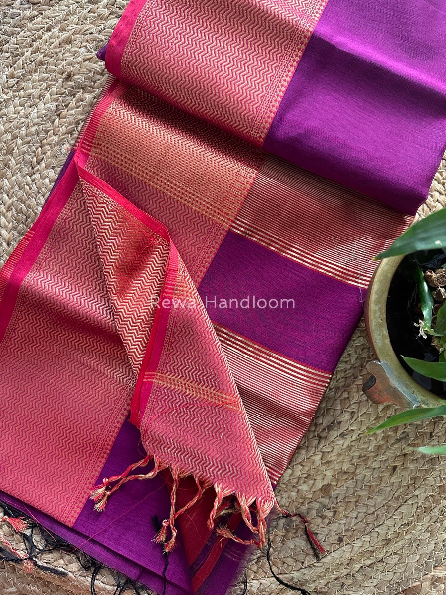 Maheshwari Magenta Zari Skirt Saree ZS036