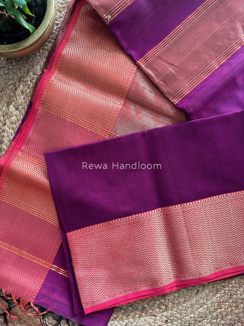 Maheshwari Magenta Zari Skirt Saree ZS036
