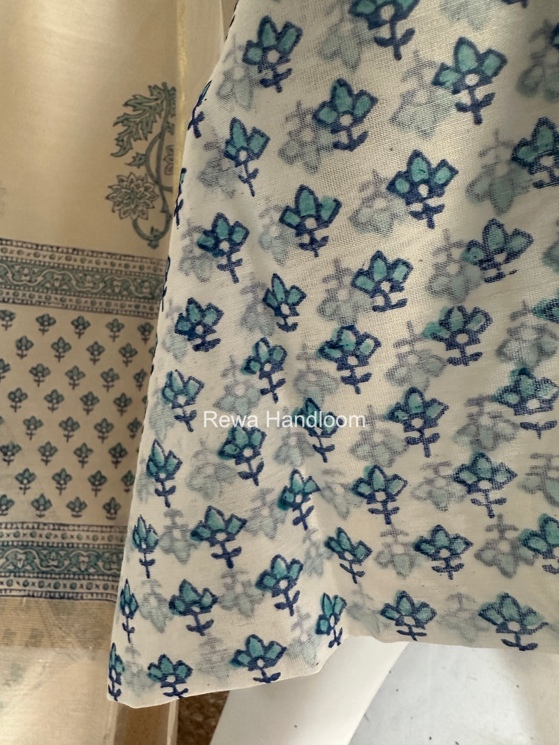 Handblock Print Top-Dupatta