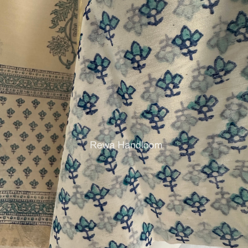 Handblock Print Top-Dupatta
