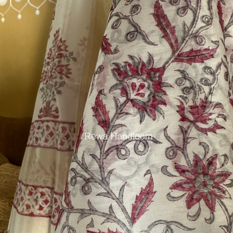 Handblock Print Top-Dupatta