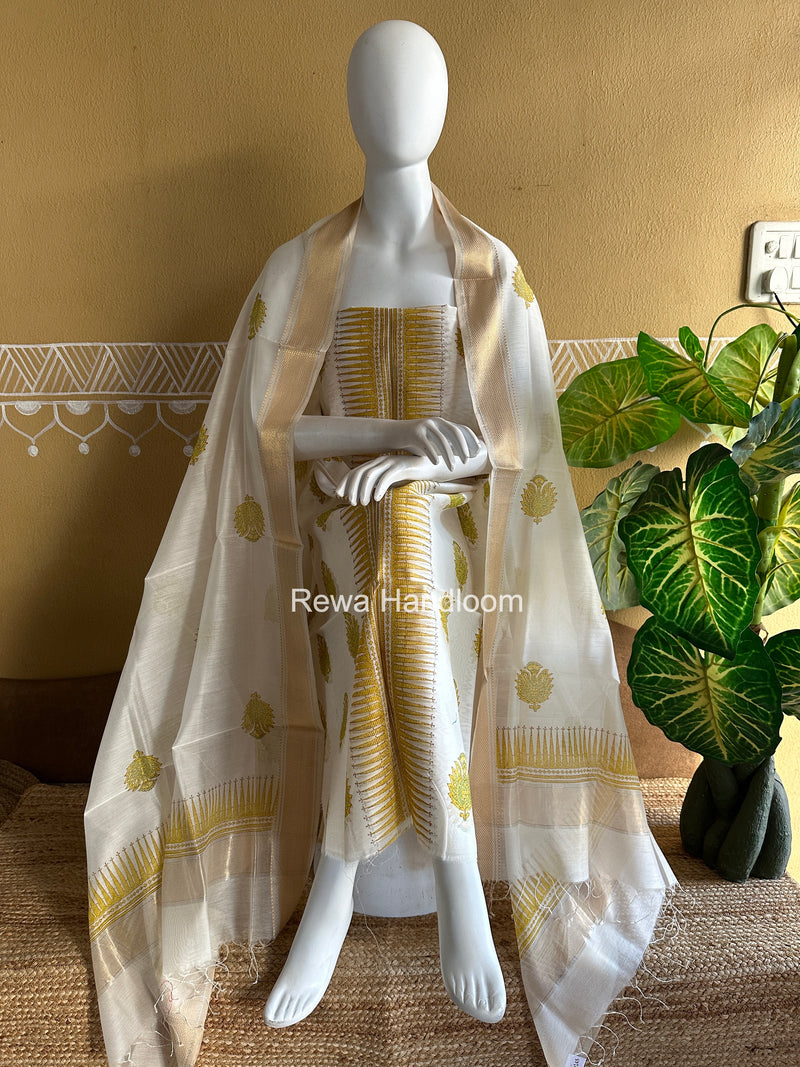 Maheshwari Handblock Print Top-Dupatta
