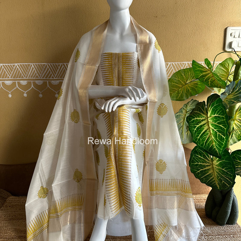 Maheshwari Handblock Print Top-Dupatta