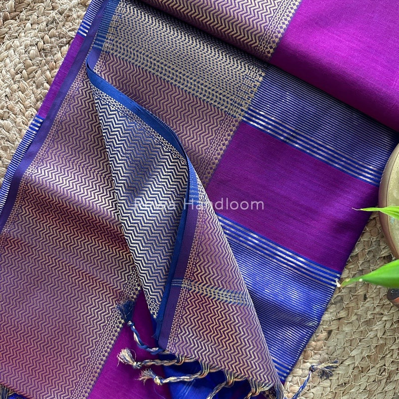 Maheshwari Purple Zari Skirt Saree ZS034