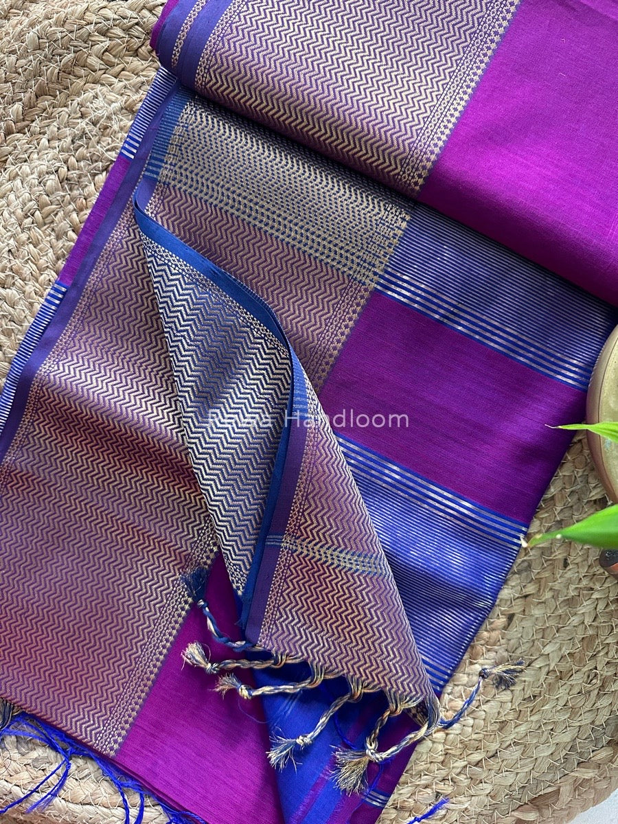 Maheshwari Purple Zari Skirt Saree ZS034