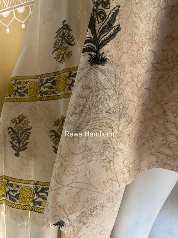Handblock Print Top-Dupatta