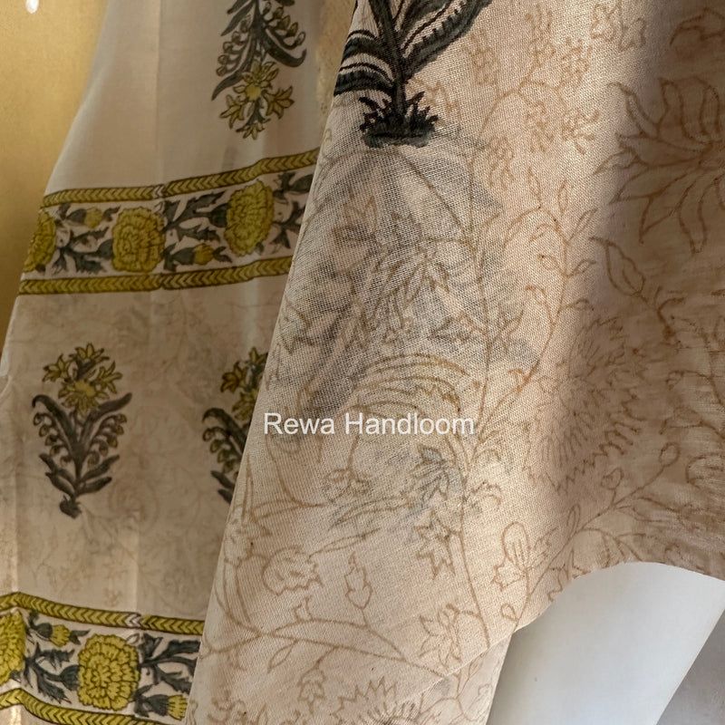 Handblock Print Top-Dupatta