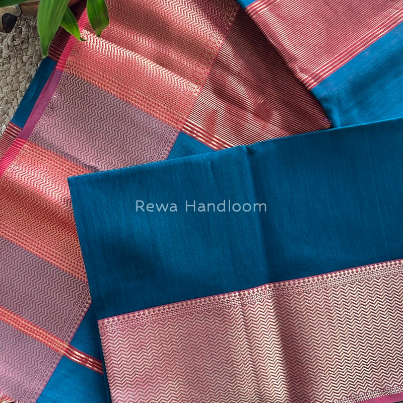 Maheshwari Rama Green Zari Skirt Saree ZS055