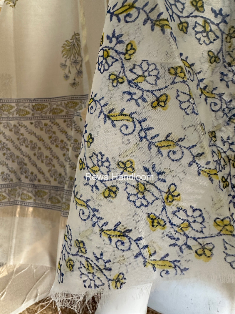 Handblock Print Top-Dupatta