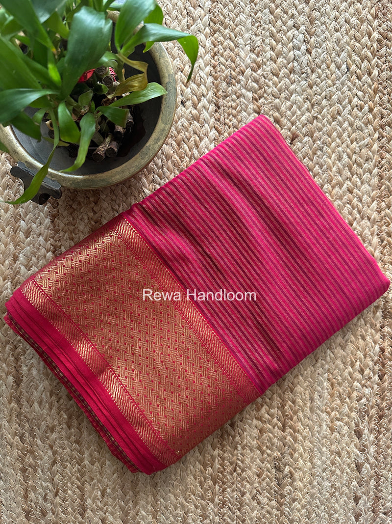 Exclusive Maheshwari Rani Pink Tissue Silk Saree ZTS0183