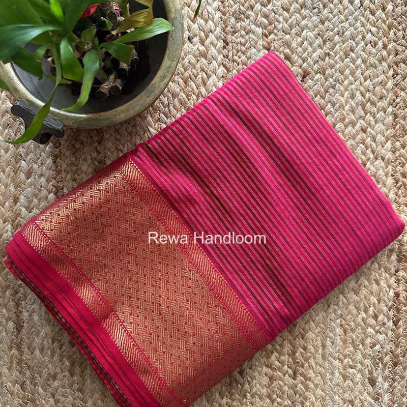 Exclusive Maheshwari Rani Pink Tissue Silk Saree ZTS0183