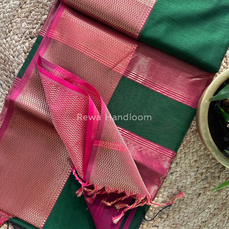 Maheshwari Green Zari Skirt Saree ZS049