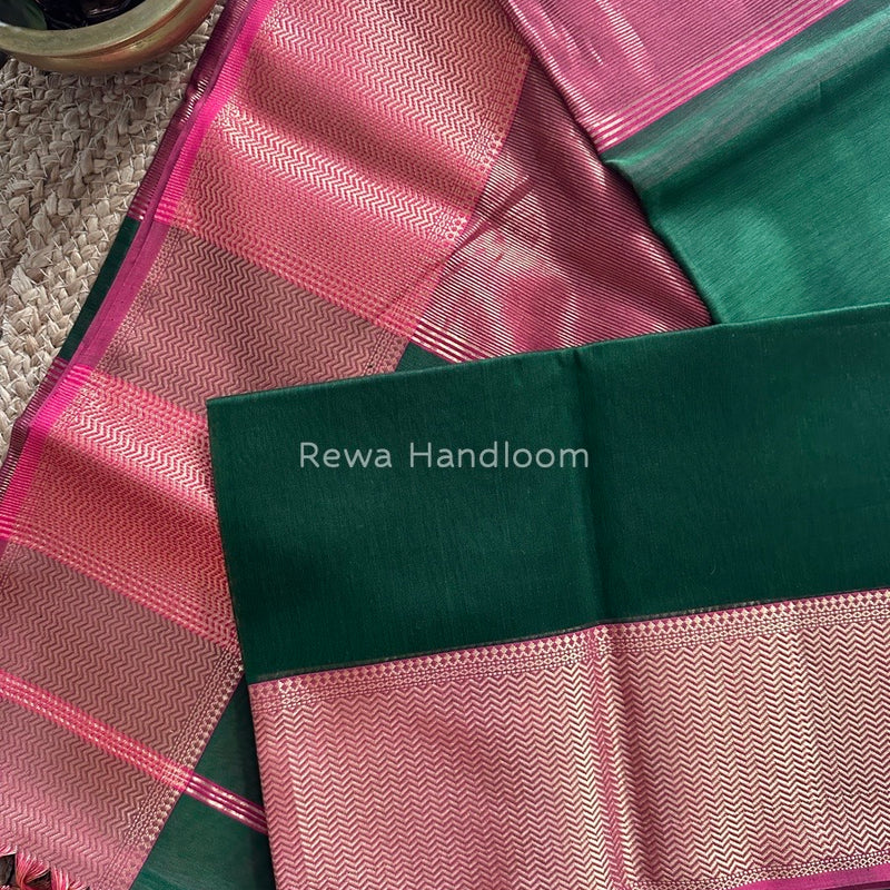 Maheshwari Green Zari Skirt Saree ZS049
