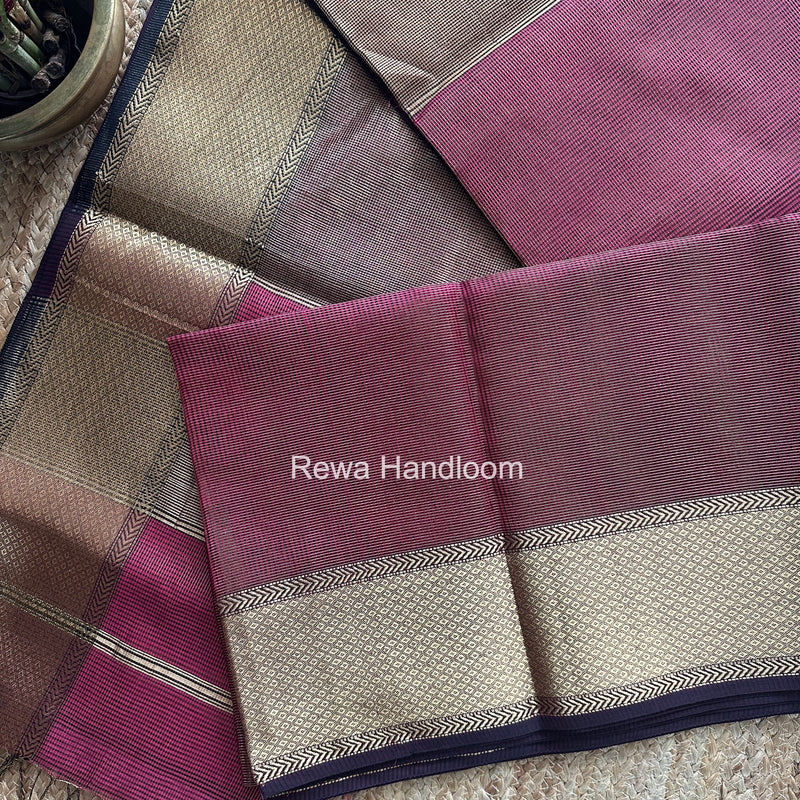 Exclusive Maheshwari Magenta Tissue Silk Saree ZTS0180