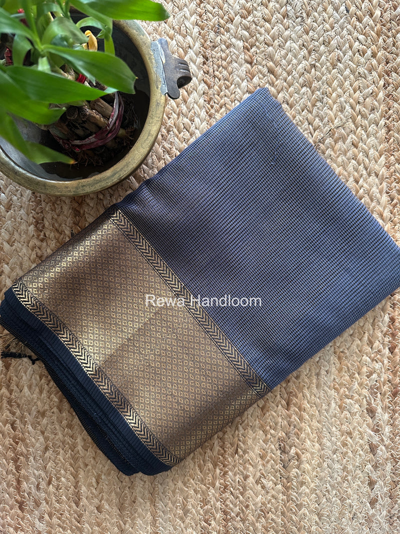 Exclusive Maheshwari Livid Blue Tissue Silk Saree ZTS0181