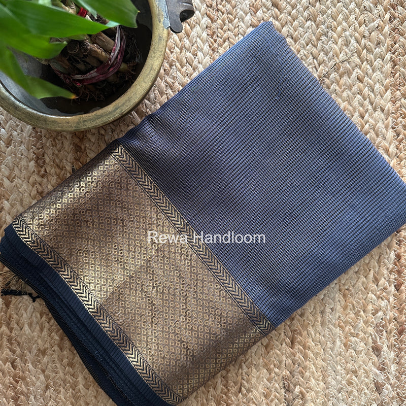Exclusive Maheshwari Livid Blue Tissue Silk Saree ZTS0181