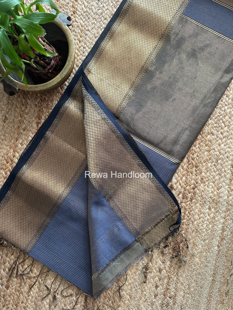 Exclusive Maheshwari Livid Blue Tissue Silk Saree ZTS0181