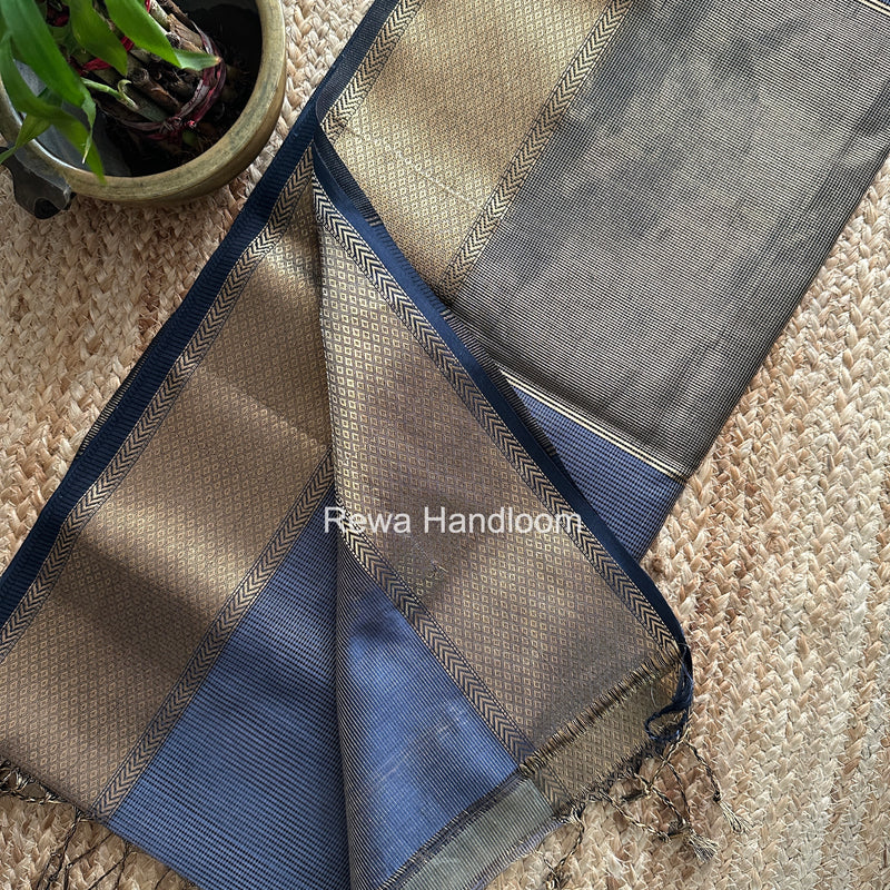 Exclusive Maheshwari Livid Blue Tissue Silk Saree ZTS0181