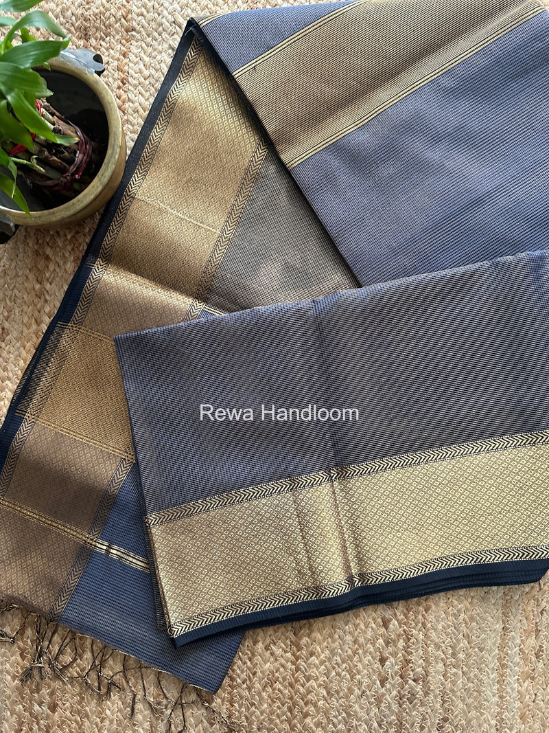 Exclusive Maheshwari Livid Blue Tissue Silk Saree ZTS0181