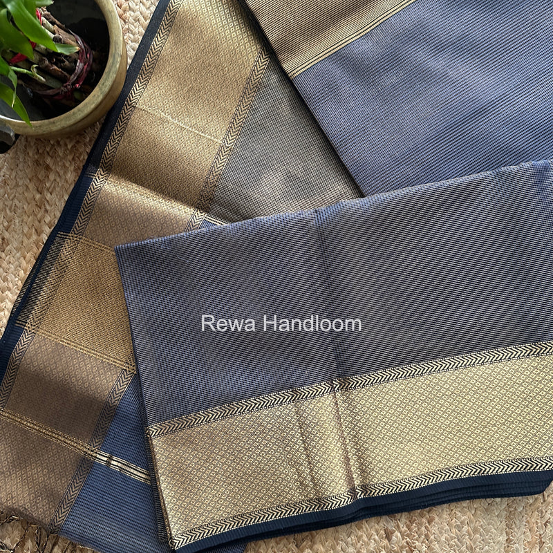Exclusive Maheshwari Livid Blue Tissue Silk Saree ZTS0181