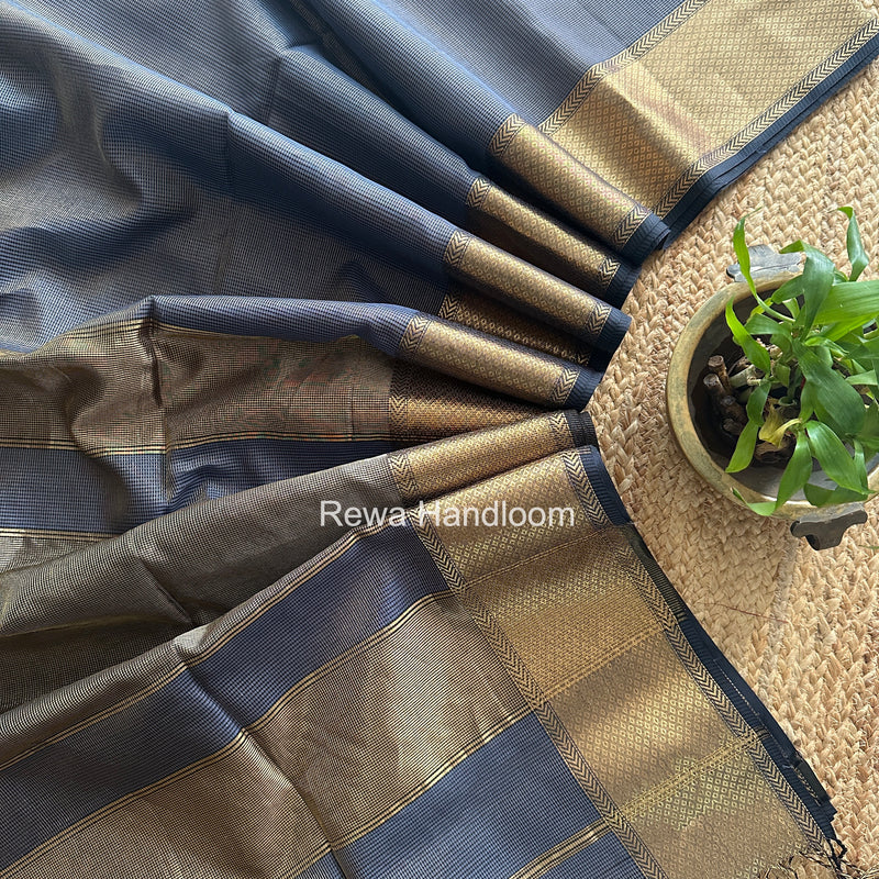 Exclusive Maheshwari Livid Blue Tissue Silk Saree ZTS0181