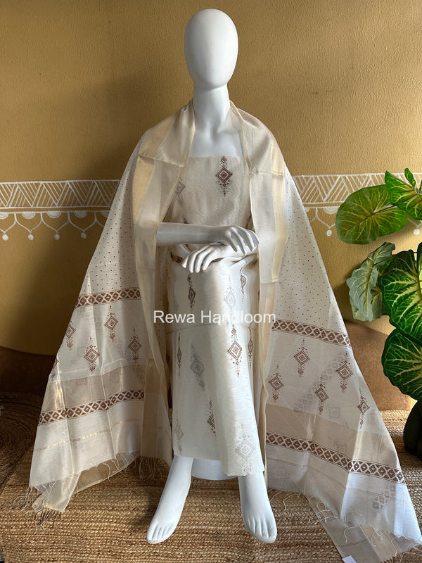 Maheshwari Handblock Print Top-Dupatta