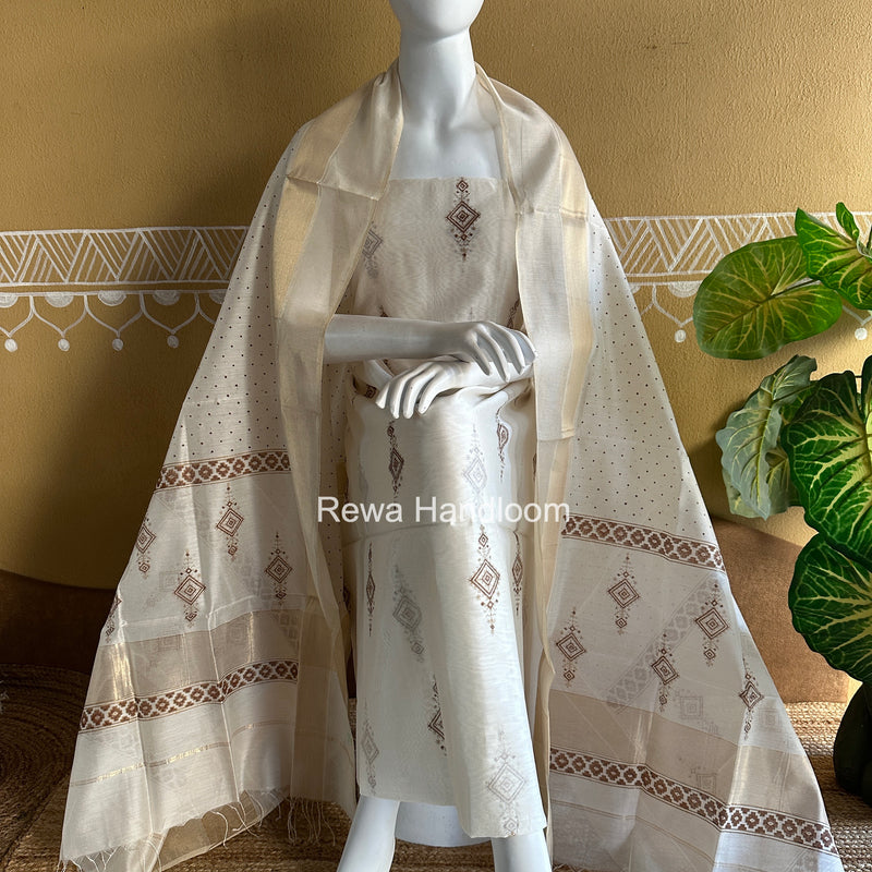Maheshwari Handblock Print Top-Dupatta