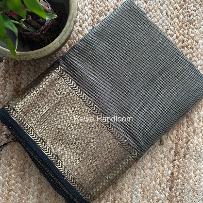 Exclusive Maheshwari Grey Tissue Silk Saree ZTS0178