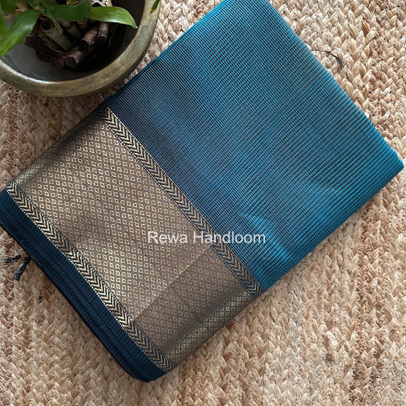 Exclusive Maheshwari Rama Green Tissue Silk Saree ZTS0176