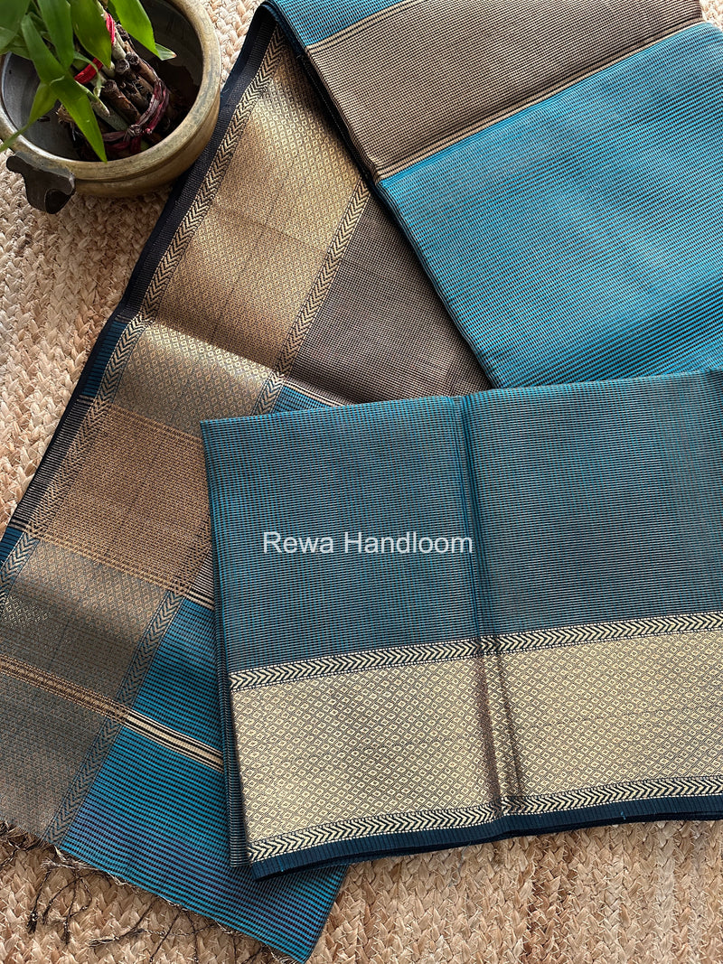 Exclusive Maheshwari Rama Green Tissue Silk Saree ZTS0176