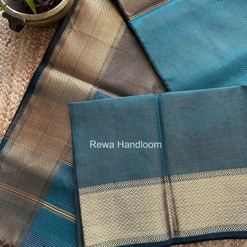 Exclusive Maheshwari Rama Green Tissue Silk Saree ZTS0176