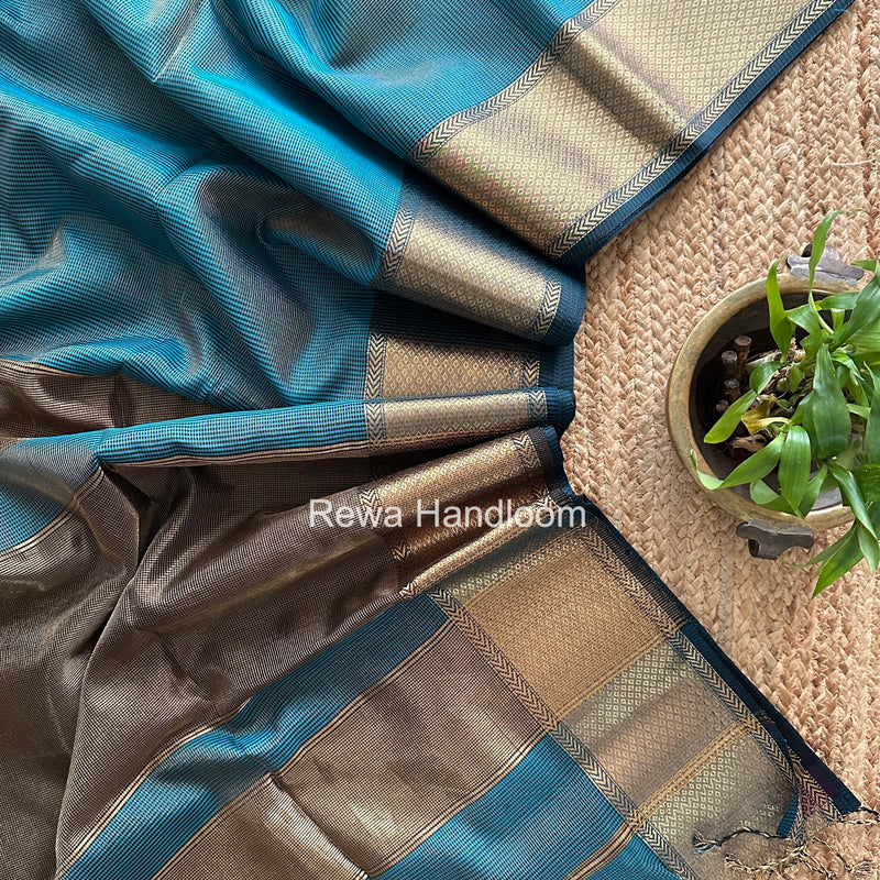 Exclusive Maheshwari Rama Green Tissue Silk Saree ZTS0176