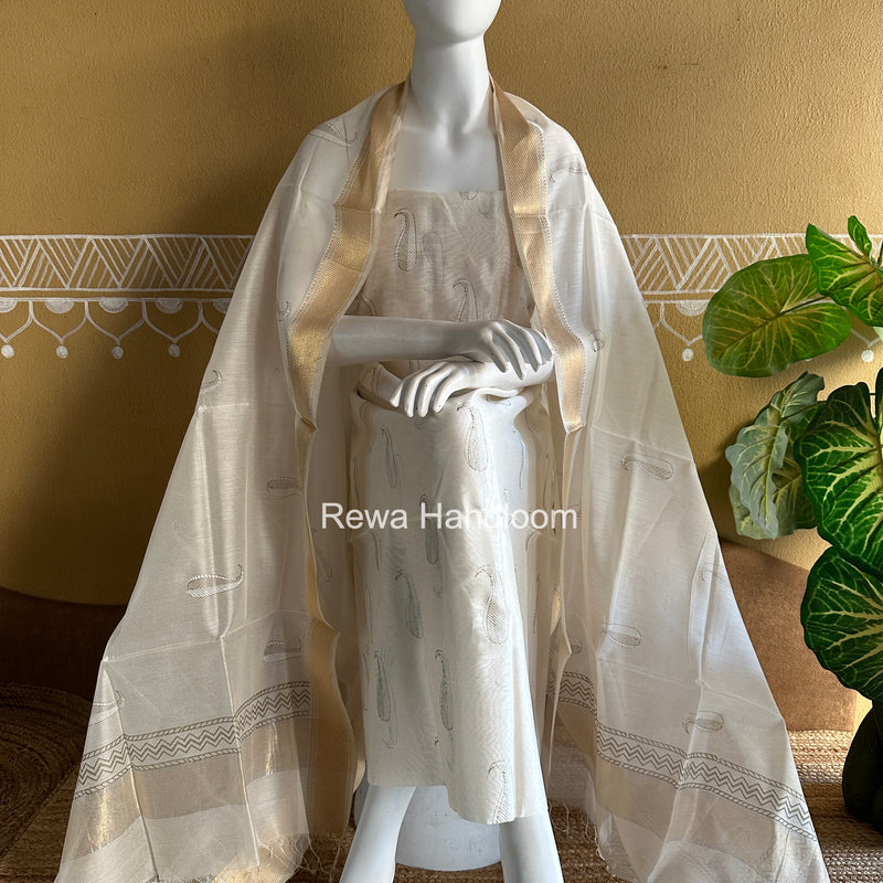 Maheshwari Handblock Print Top-Dupatta
