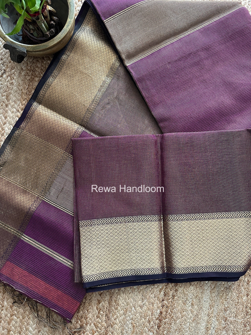 Exclusive Maheshwari Purple Tissue Silk Saree ZTS0177
