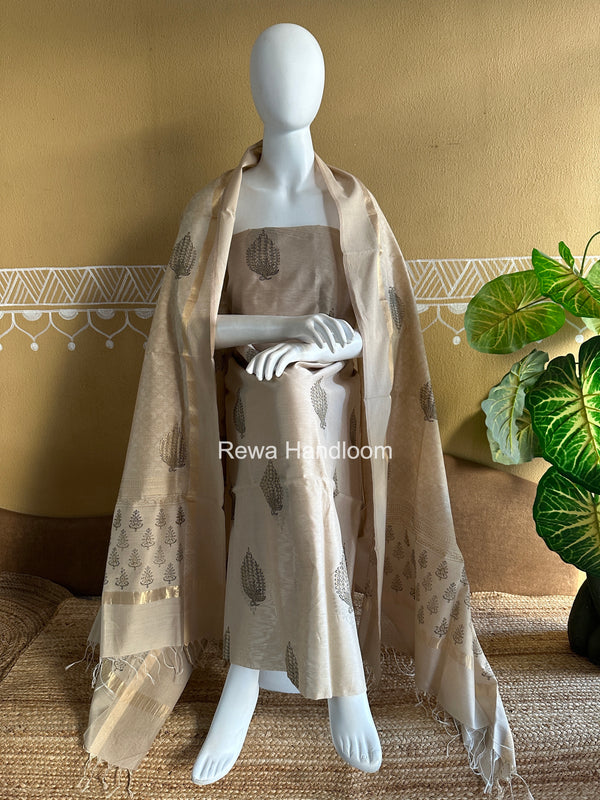 Maheshwari Handblock Print Top-Dupatta